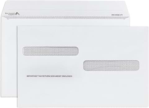 25 W2 Tax Envelopes for 4-Up Box Forms, Peel & Seal