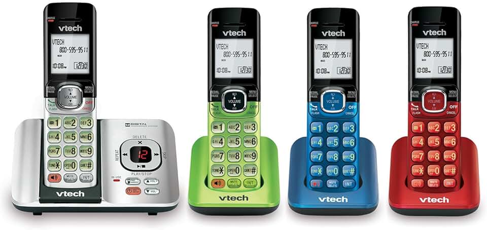 4-Handset Cordless Phone with Answering and Caller ID