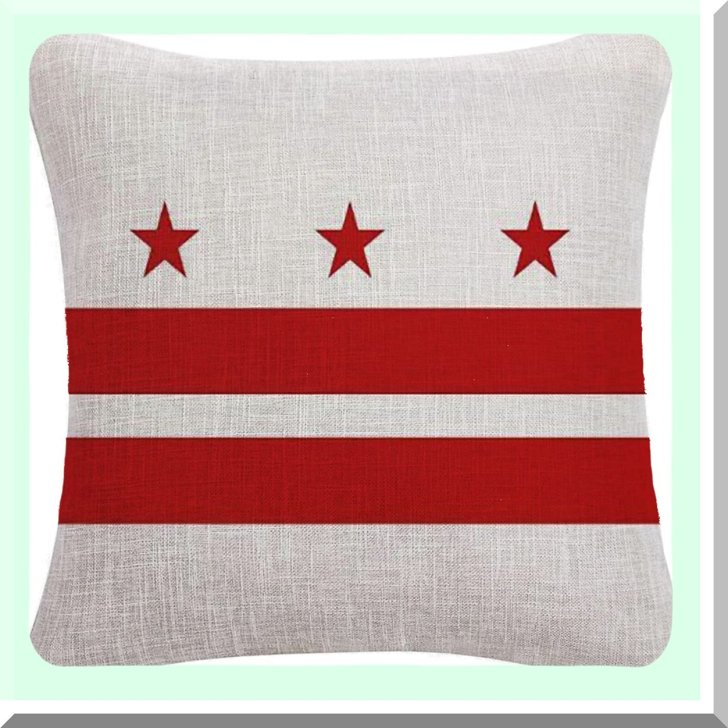 Washington DC Flag Decorative Throw Pillowcase - 18x18Inch Double-Sided Pillow Cover for Washington DC Lovers - Removable and Vibrant