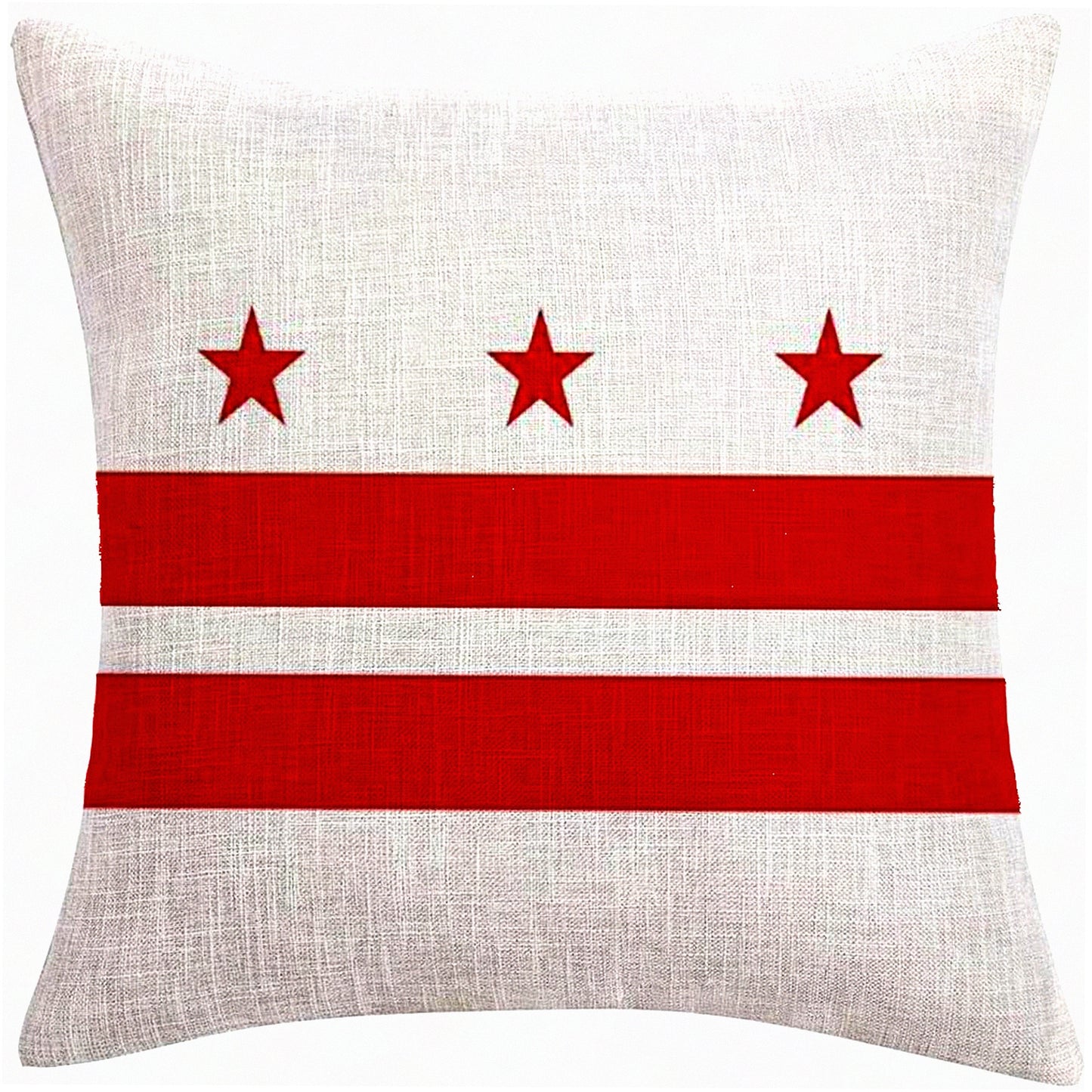 Washington DC Flag Decorative Throw Pillowcase - 18x18Inch Double-Sided Pillow Cover for Washington DC Lovers - Removable and Vibrant