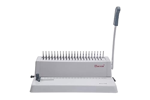 Manual 21-Hole Metal Comb Binding Machine, Punches 250 Sheets