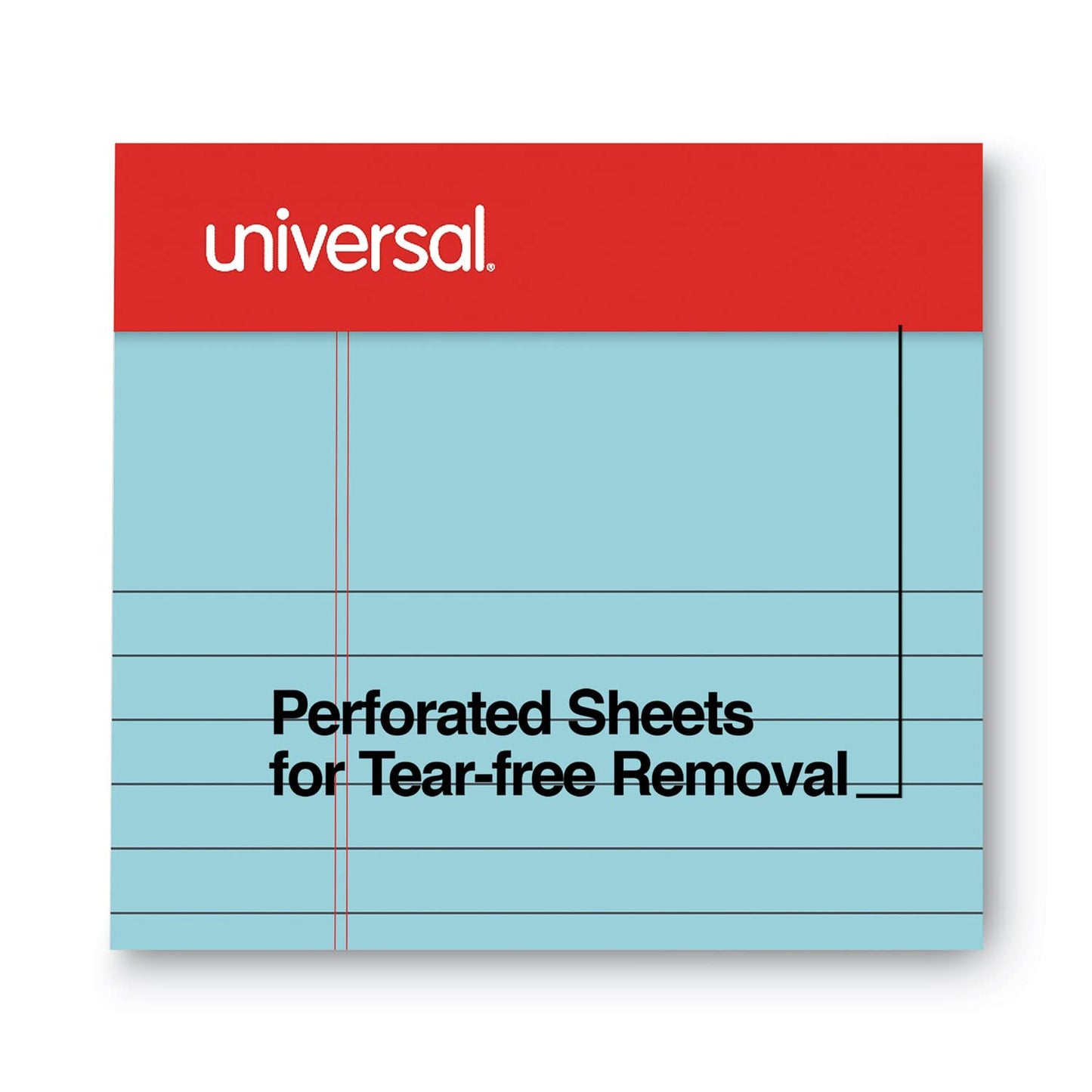 Colored perforated note pads, 5 x 8, blue, 50 sheets