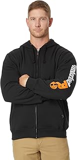 Men's Black Full-Zip Hooded Sweatshirt, Small