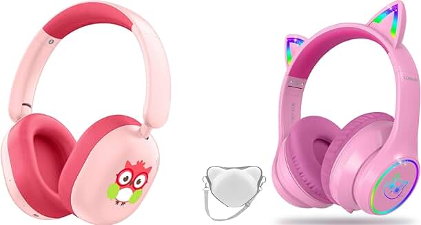 Wireless Kids Headphones with Mic, 35H Playtime, Foldable