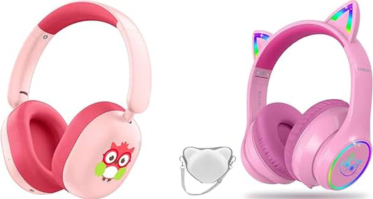 Wireless Kids Headphones with Mic, 35H Playtime, Foldable