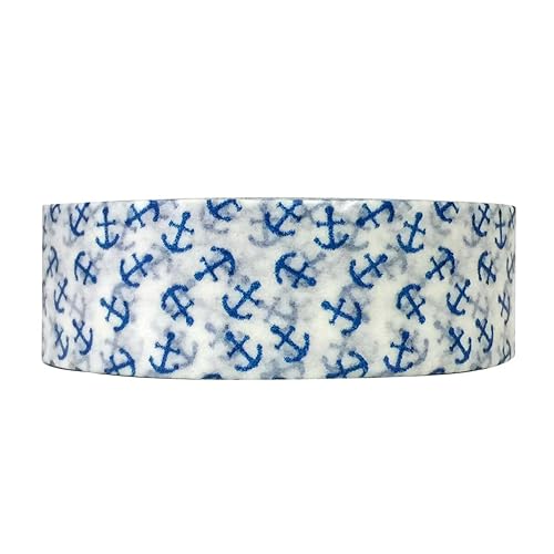 Colorful Patterned Washi Tape with Blue Anchors
