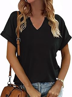 Women's V-Neck Casual Short Sleeve T-Shirt
