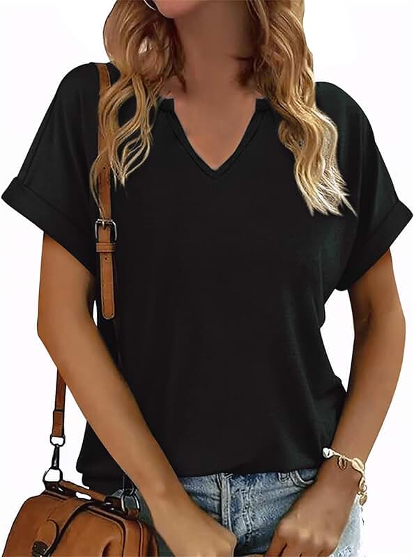 Women's V-Neck Casual Short Sleeve T-Shirt