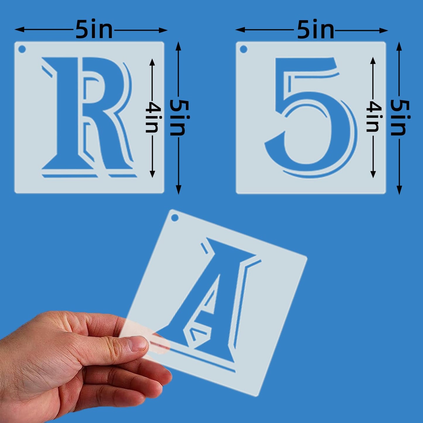 36Pcs Reusable Letter and Number Stencils for Painting