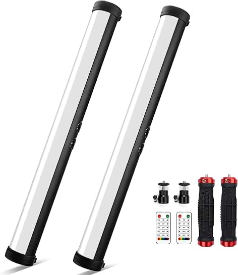 Two RGB LED Video Light Sticks with Effects