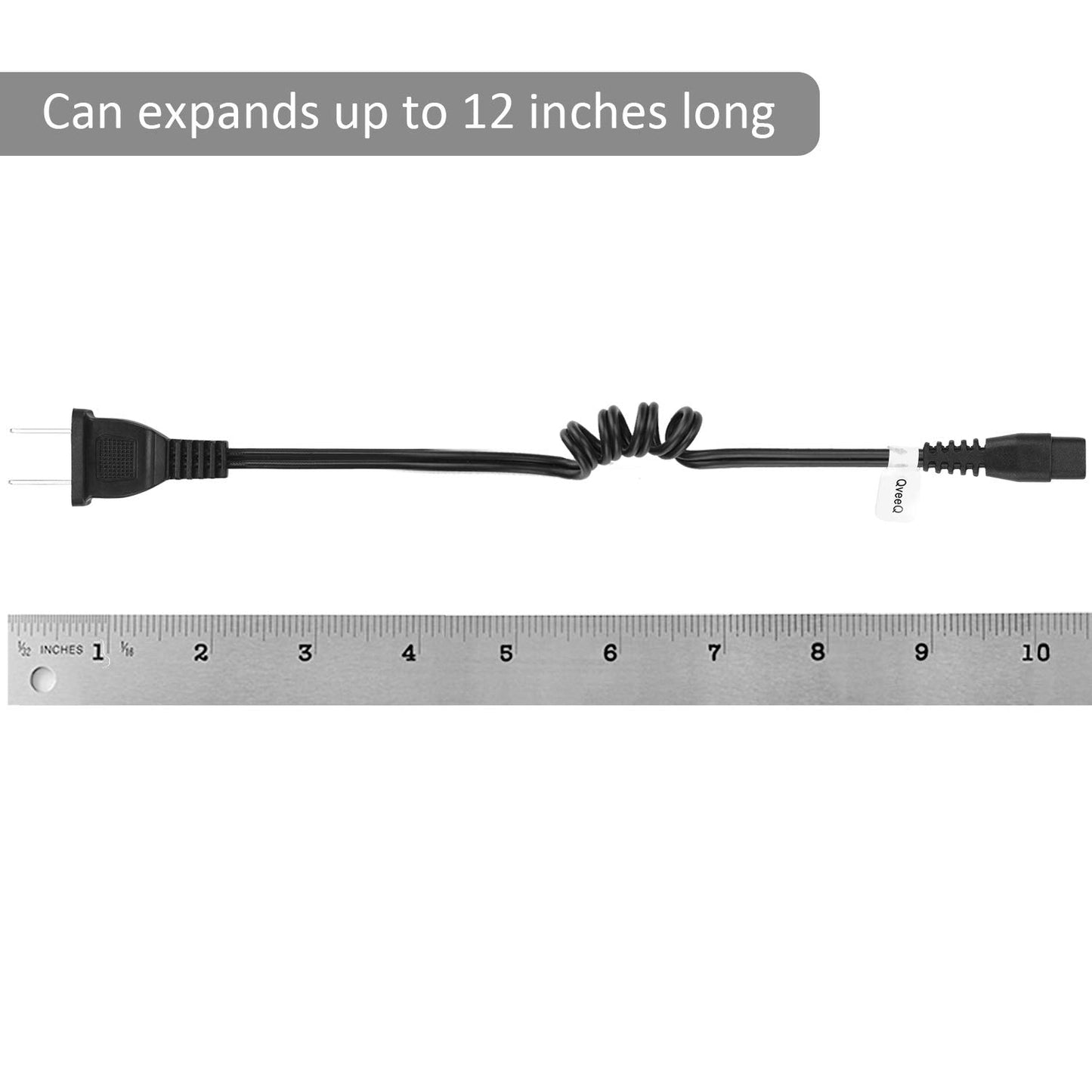 Stun Gun Charger Cord Compatible with VTS-T03, VTS-195; Police 305, Police 928-58, Avenger, Guard Dog Security, Jolt, Stun Master and Most Other Stun Guns Expandable to 12inch