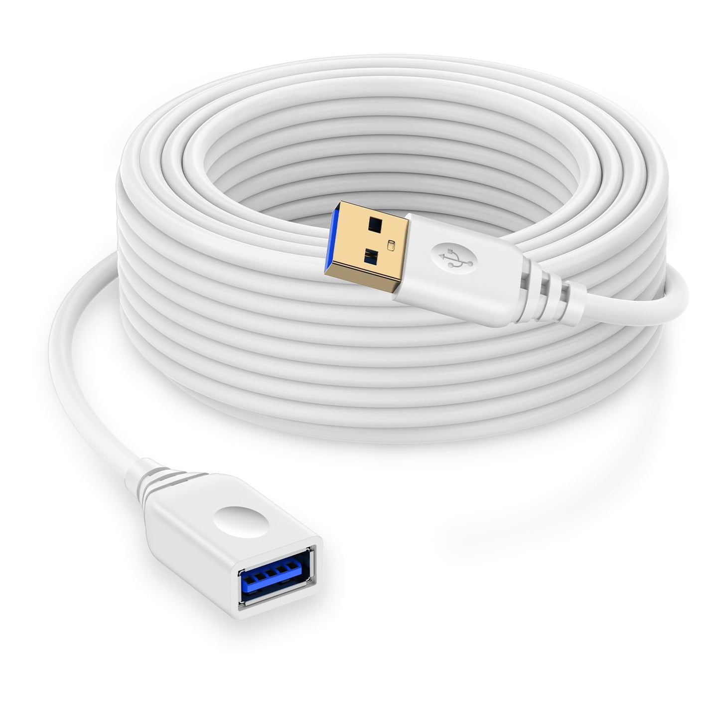 10FT USB Extension Cable, White, Type A to Type A