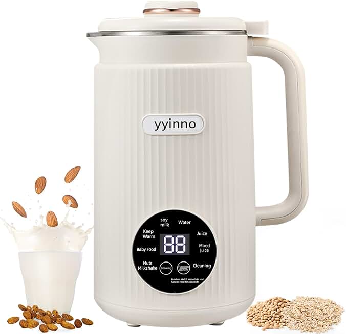 Large Capacity Nut Milk Maker with Delay Timer and Keep-Warm