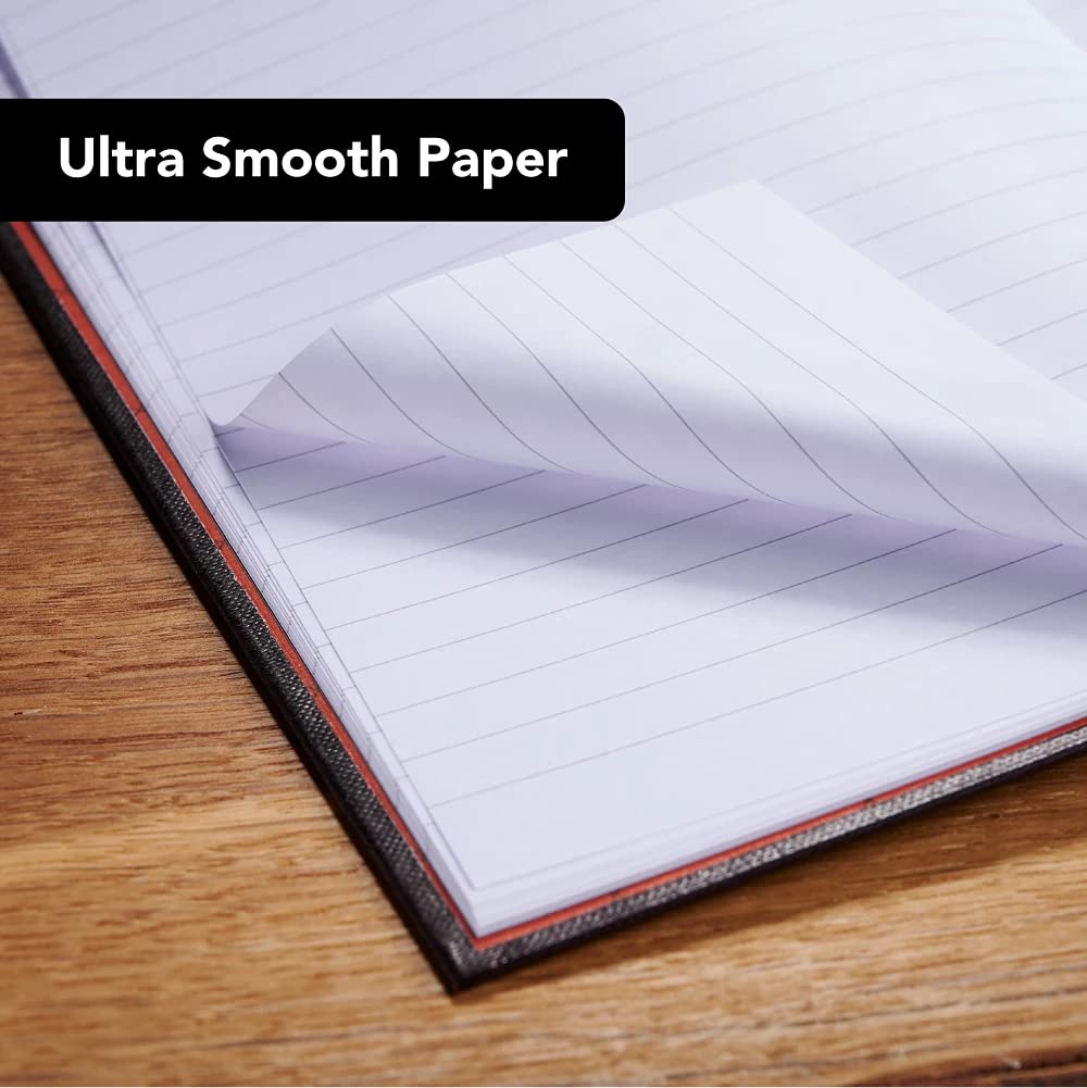 Pack of 5 Black Hardback A4 Notebooks with 192 lined pages