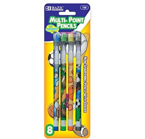 Assorted Push-A-Point Pencils, 8 Pack