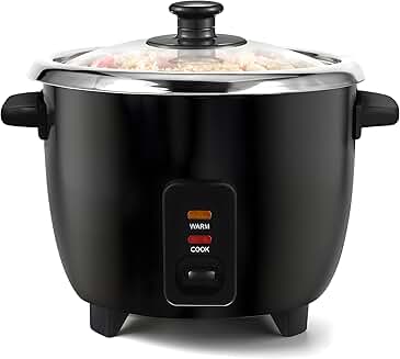 6-Cup Electric Rice Cooker with Stainless Steel Pot