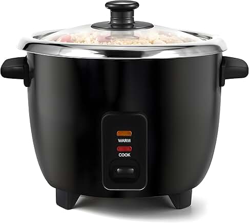 6-Cup Electric Rice Cooker with Stainless Steel Pot