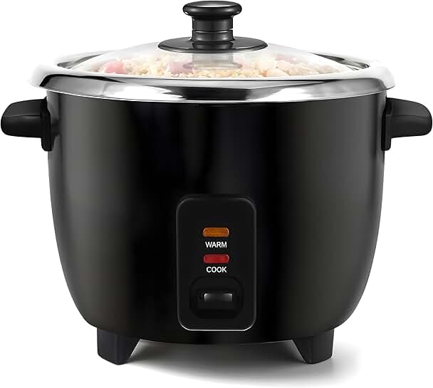 6-Cup Electric Rice Cooker with Stainless Steel Pot
