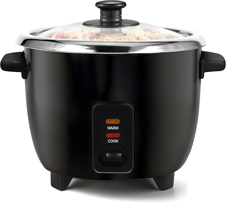 6-Cup Electric Rice Cooker with Stainless Steel Pot
