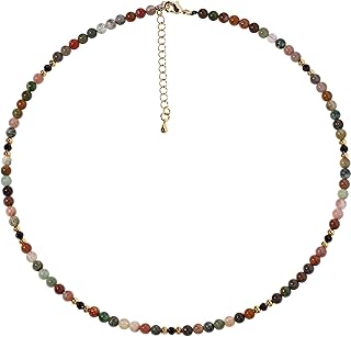 Black Spinel Beaded Choker Necklace for Women