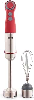 Red 5-Speed Hand Blender with Stainless Steel Blades