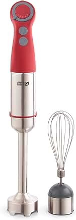 Red 5-Speed Hand Blender with Stainless Steel Blades