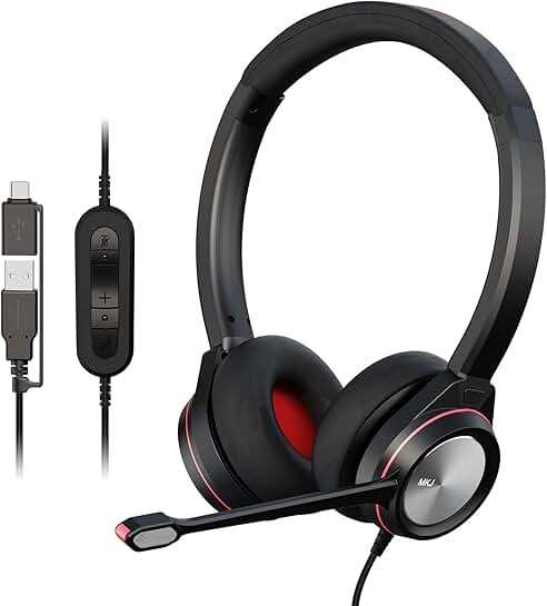 USB Headset with Microphone for PC and Office
