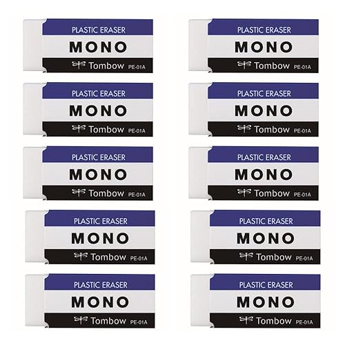 Mono Plastic Eraser Pack of 10