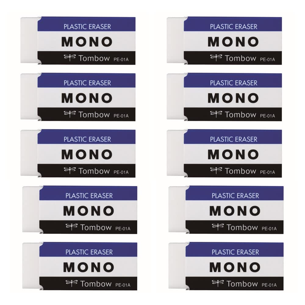 Mono Plastic Eraser Pack of 10