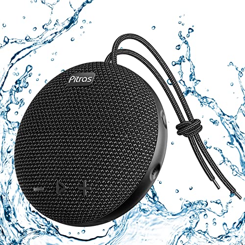 Portable Bluetooth Speakers, IPX7 Waterproof Bluetooth Speaker, Outdoor Mini Speaker with HD Stereo Bass Sound, Bluetooth 5.0 Dual Paring, 10H Playtime, Support AUX, Suitable for Home Outdoor (Black)