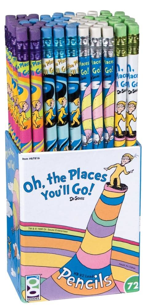Oh the Places You'll Go Number 2 Pencils for Kids, Pack of 72