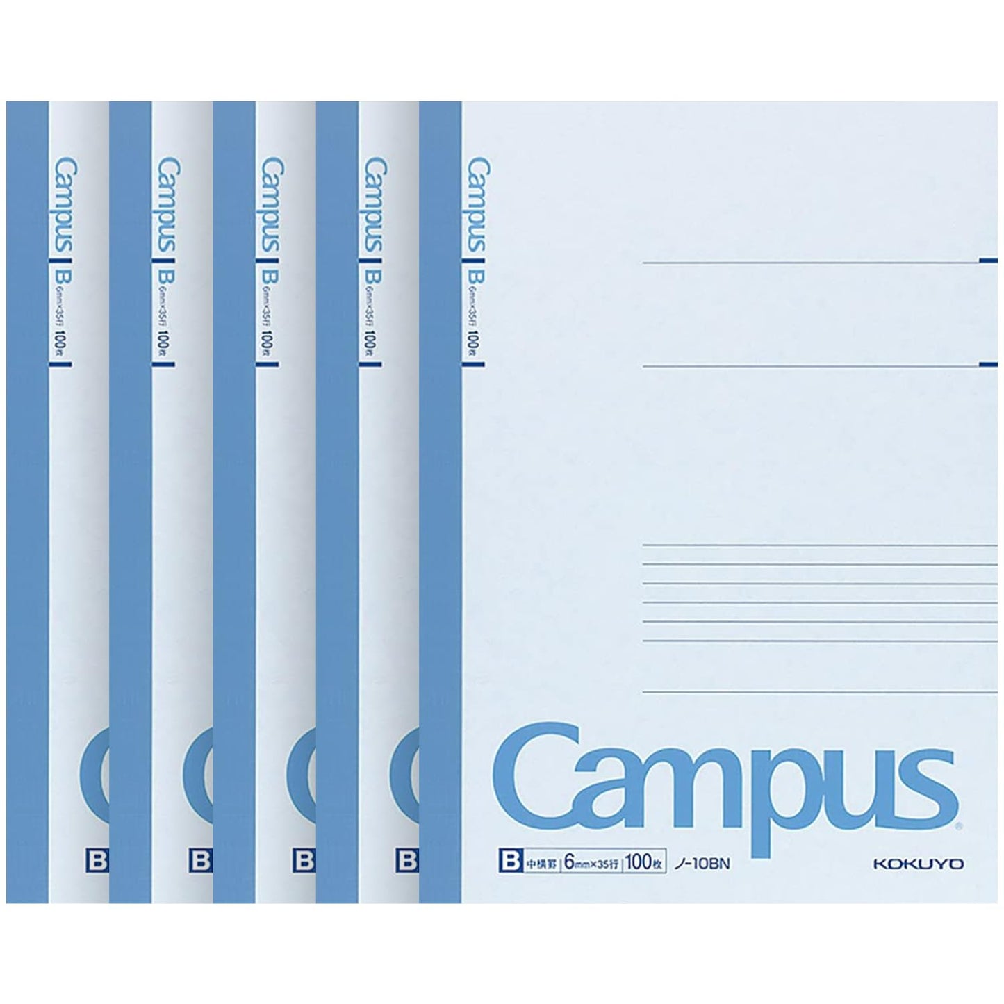 Pack of 5 B6 Ruled Notebooks, 100 Sheets Each