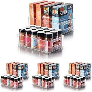 Stackable Clear Organizer Bins for Pantry, Fridge, Freezer