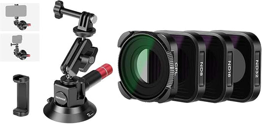 3-inch Suction Cup Camera Mount with ND Filter and Ball Head