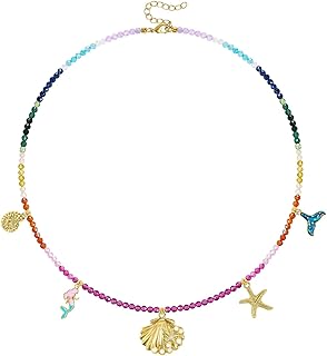 Beaded Shell Charm Necklace for Women