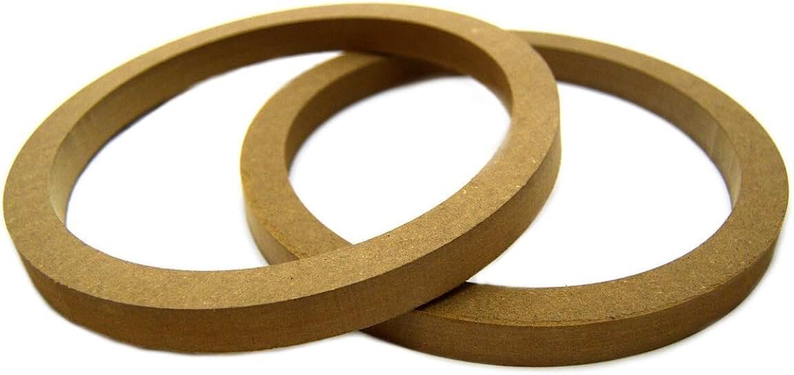 Two 8-inch MDF speaker mounting spacer rings