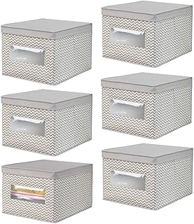 Large Fabric Stackable Closet Organizer Box, 6 Pack