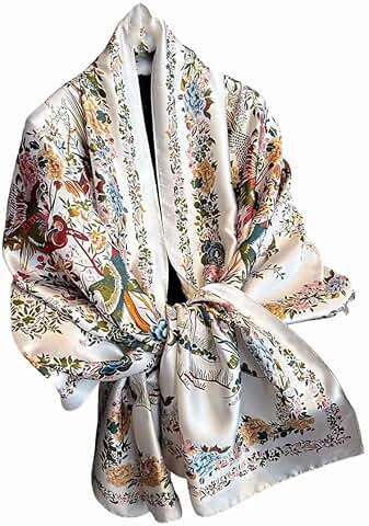 Lightweight floral print scarves for women