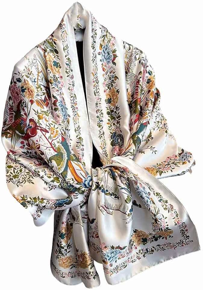 Lightweight floral print scarves for women