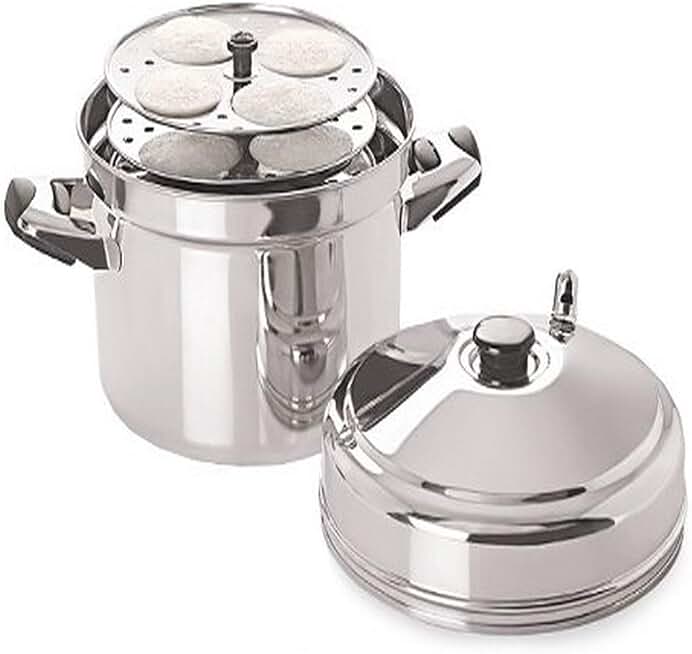 Large Stainless Steel Idli Cooker with 6 Racks