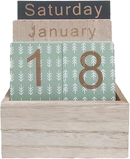 Wooden Perpetual Calendar with Snowflake Design
