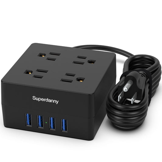 4-Outlet 4-USB Surge Protector Power Strip with 5 ft Cord