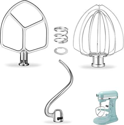 Stainless Steel Replacement Accessories for 6QT Stand Mixer
