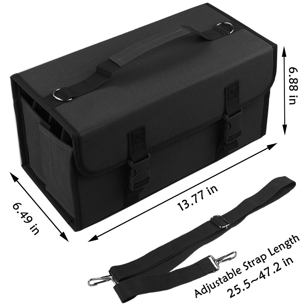 Foldable Marker Storage Case with Handle and Strap
