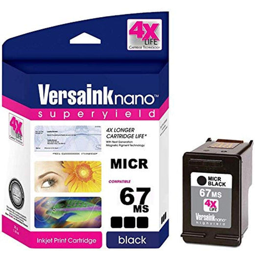 '-Nano HP 67 MS MICR Black Ink Cartridge for Check Printing