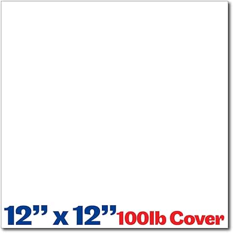 Heavy White Scrapbook Paper, 12x12, 30 Sheets