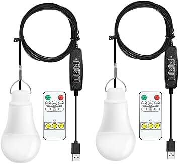 Portable 7W USB Camping Lights, 2 Pack