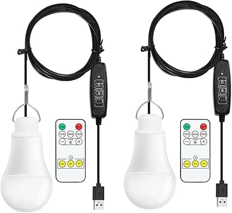 Portable 7W USB Camping Lights, 2 Pack
