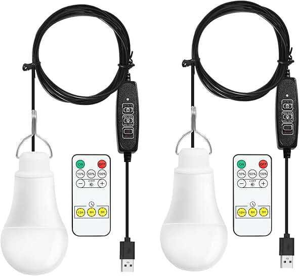Portable 7W USB Camping Lights, 2 Pack