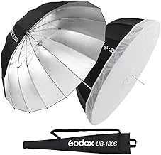51-inch Parabolic Silver Reflective Studio Umbrella